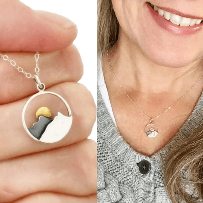 Sonnenaufgang und Sonnenuntergang Paar Halskette