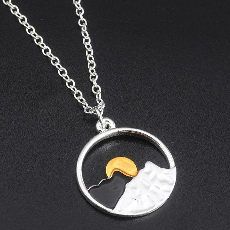 Sonnenaufgang und Sonnenuntergang Paar Halskette