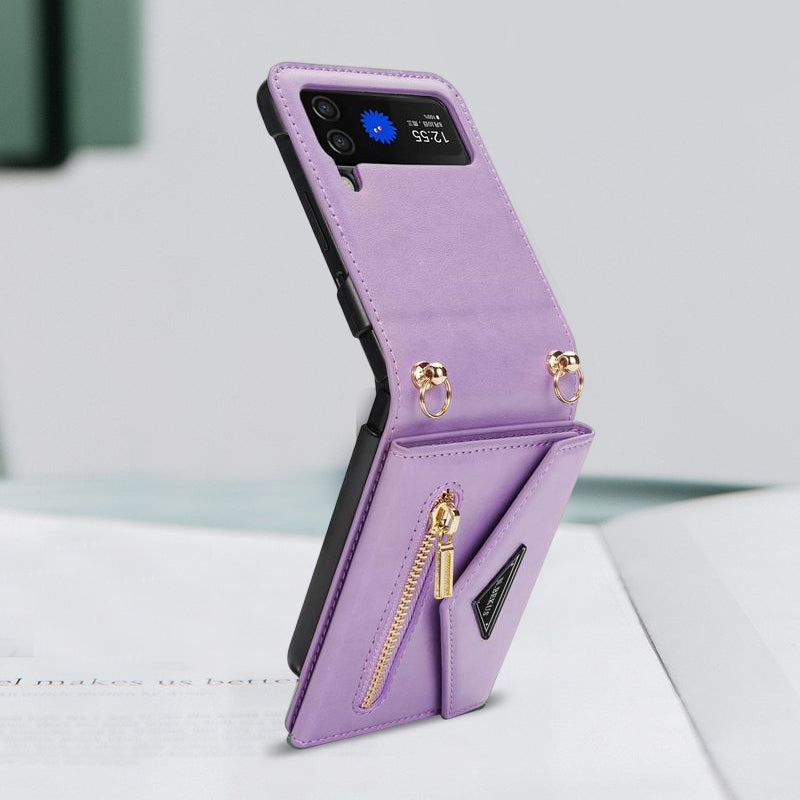 Damen Umhängetasche Handyhülle mit Geldbörse für Samsung Galaxy Z Flip3 5G/Flip4
