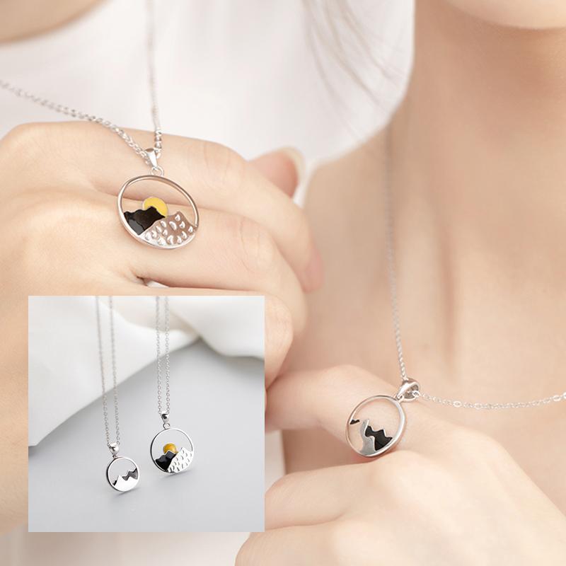 Sonnenaufgang und Sonnenuntergang Paar Halskette