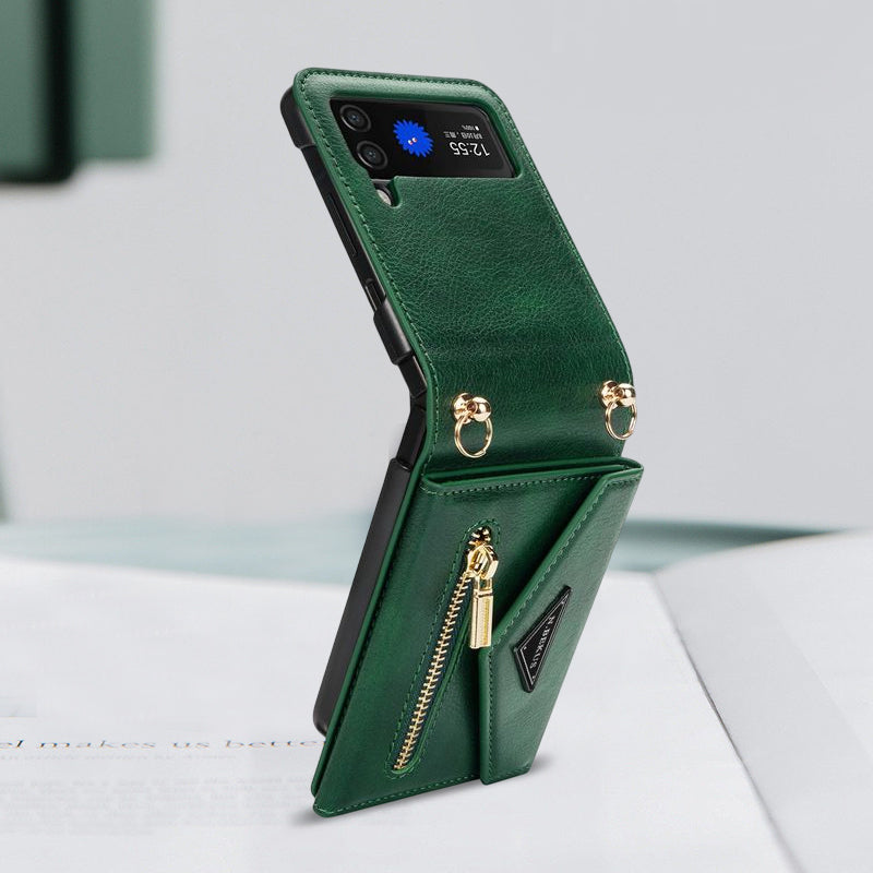 Damen Umhängetasche Handyhülle mit Geldbörse für Samsung Galaxy Z Flip3 5G/Flip4