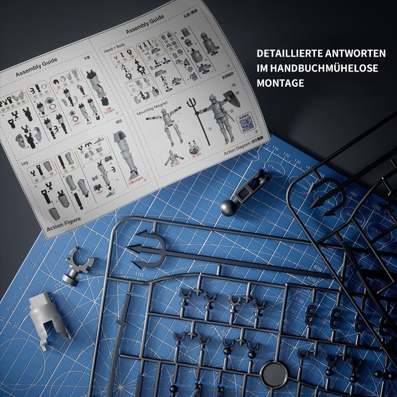 DIY mittelalterlicher Krieger, stark magnetisch, abnehmbare Gelenkpuppe
