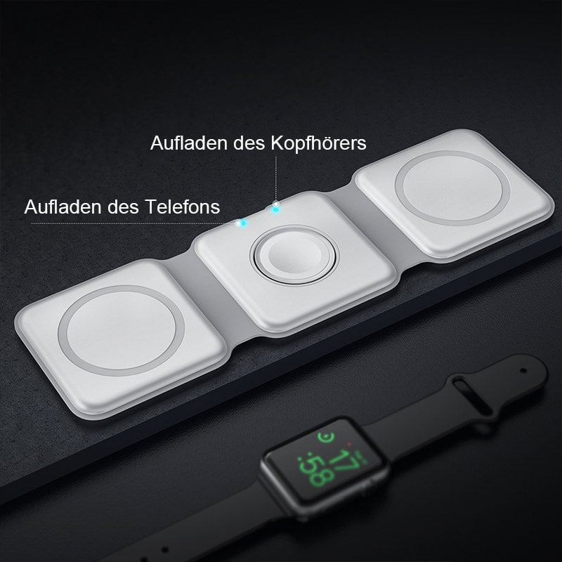 Faltbares kabelloses 3-in-1-Ladegerät