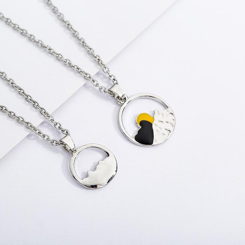 Sonnenaufgang und Sonnenuntergang Paar Halskette