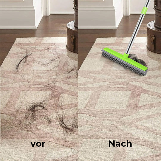 Teppich-Fusselbesen mit dreiteiligem Teleskopstab