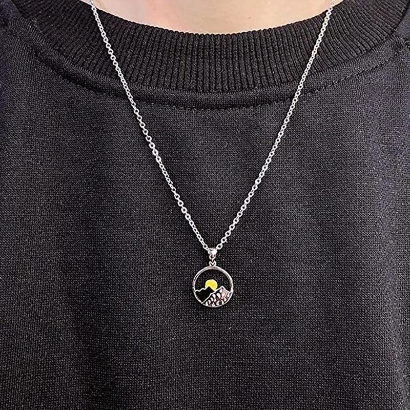 Sonnenaufgang und Sonnenuntergang Paar Halskette