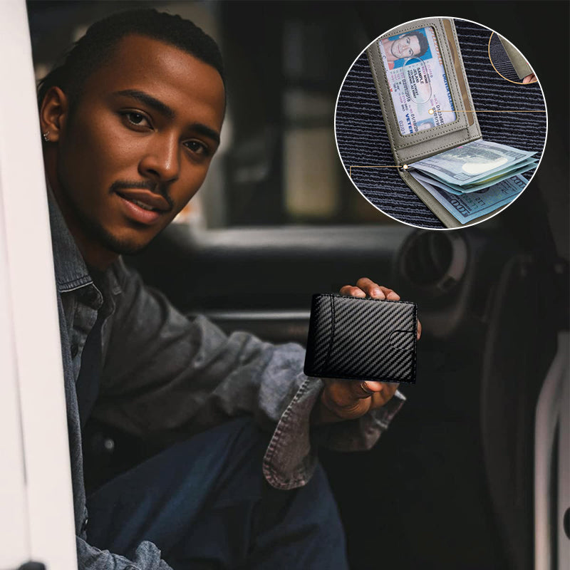Diebstahlsicherer Swipe-Kartenhalter aus echtem Leder