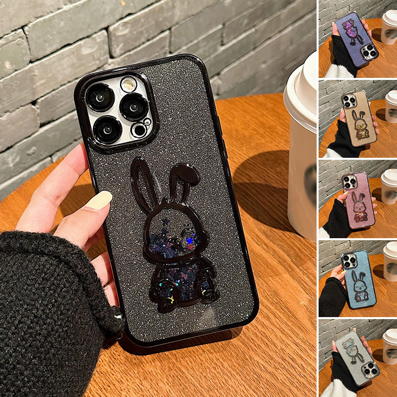 Steigungs-Glitter Treibsand Kaninchen Handyhülle für iPhone