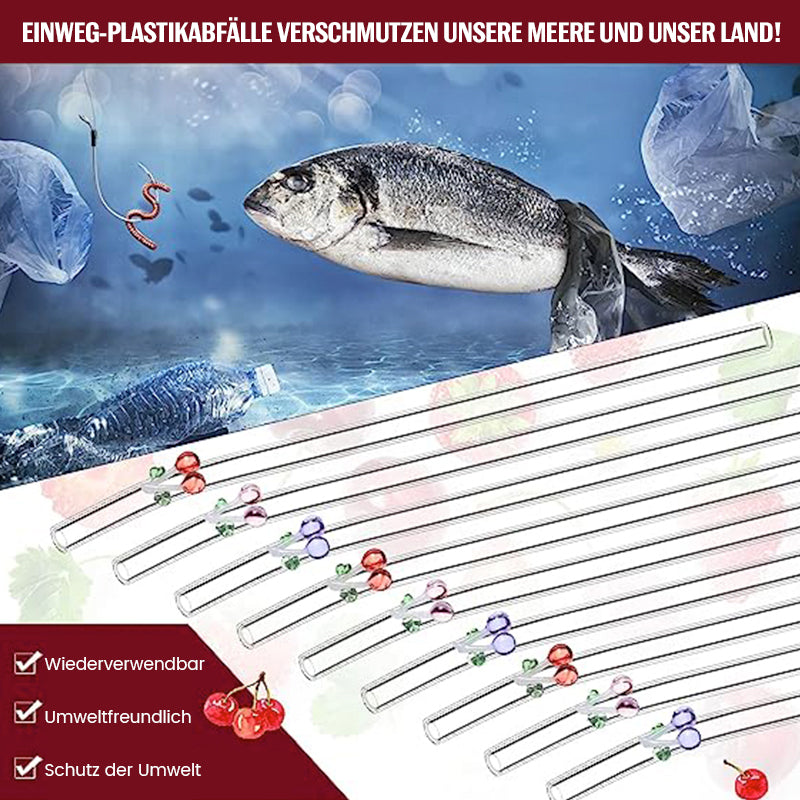 Strohhalme aus farbigem Glas