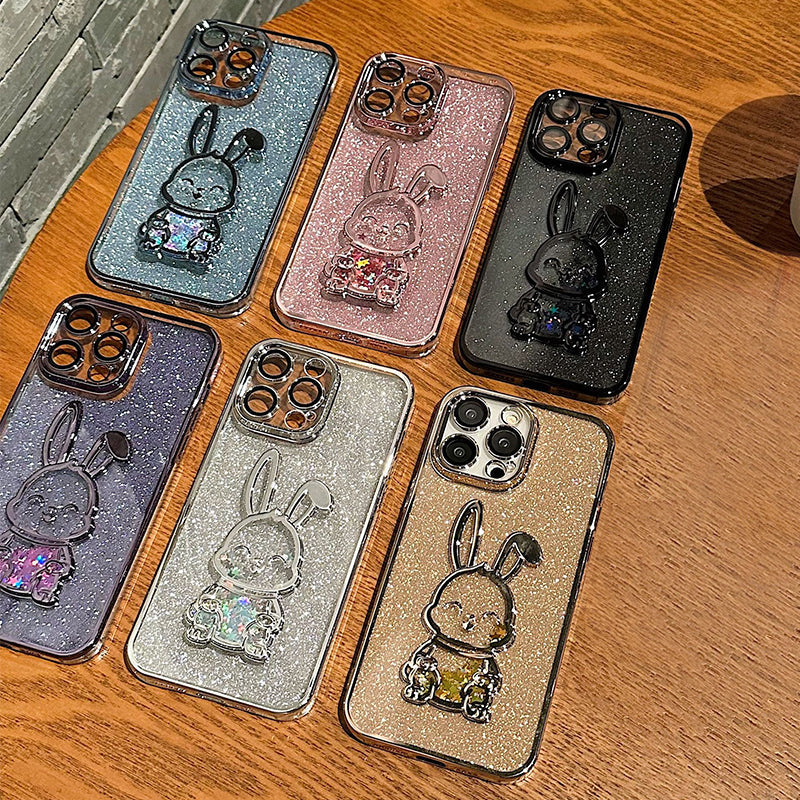 Steigungs-Glitter Treibsand Kaninchen Handyhülle für iPhone