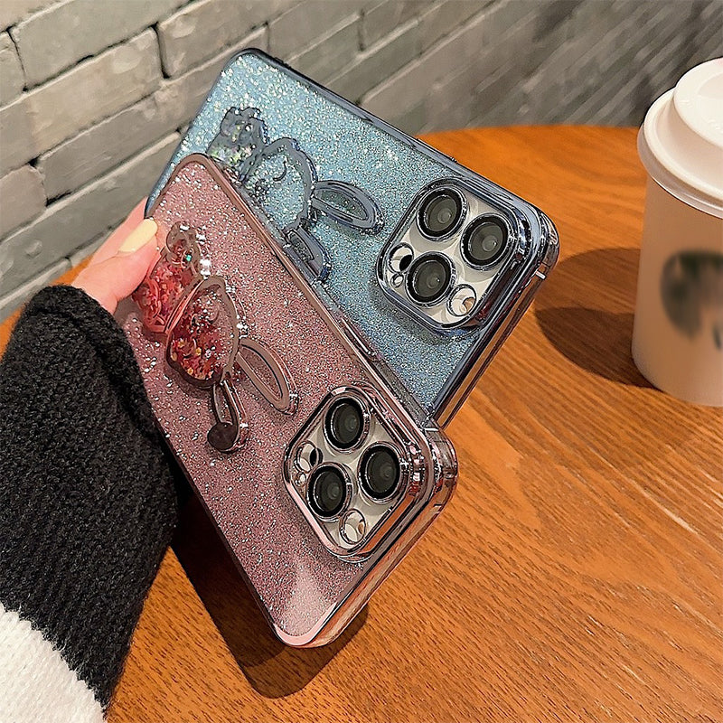 Steigungs-Glitter Treibsand Kaninchen Handyhülle für iPhone