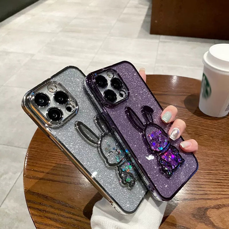 Steigungs-Glitter Treibsand Kaninchen Handyhülle für iPhone