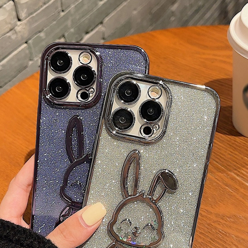 Steigungs-Glitter Treibsand Kaninchen Handyhülle für iPhone