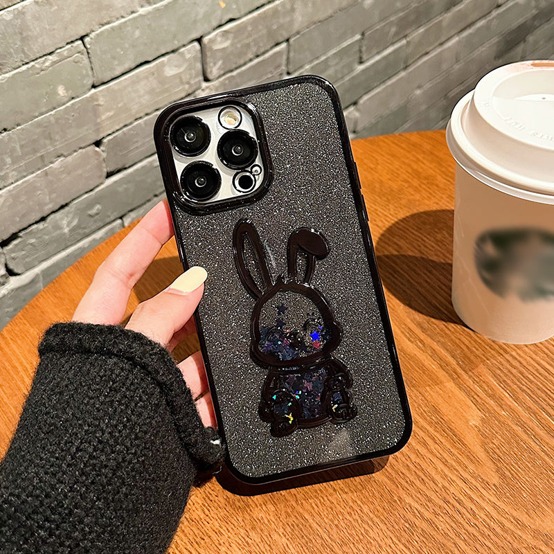 Steigungs-Glitter Treibsand Kaninchen Handyhülle für iPhone