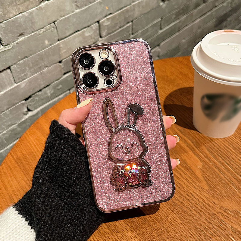 Steigungs-Glitter Treibsand Kaninchen Handyhülle für iPhone