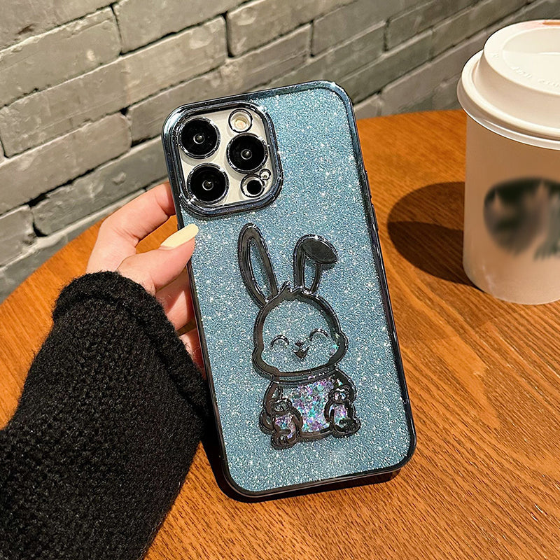 Steigungs-Glitter Treibsand Kaninchen Handyhülle für iPhone