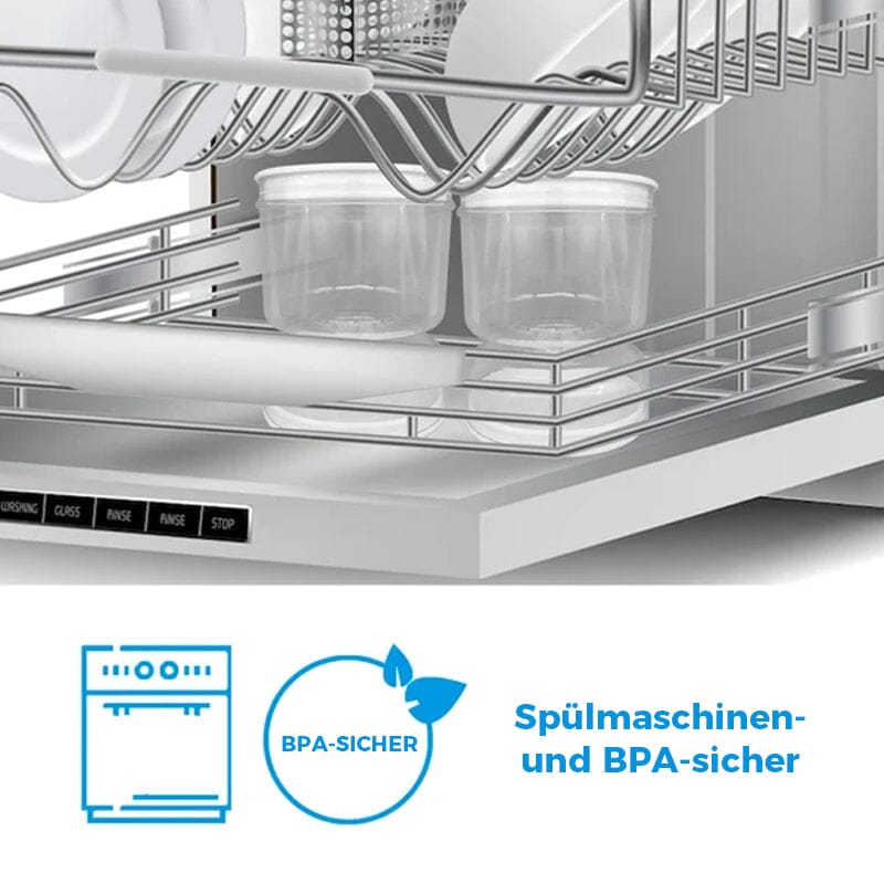 Essiggurken- und OlivenglasbehÀlter mit Sieb