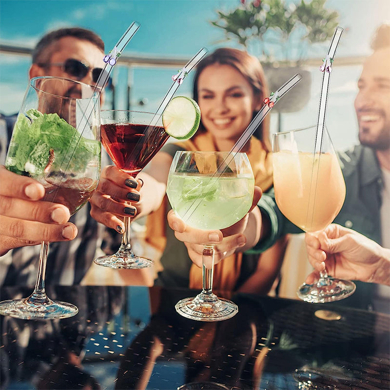 Strohhalme aus farbigem Glas