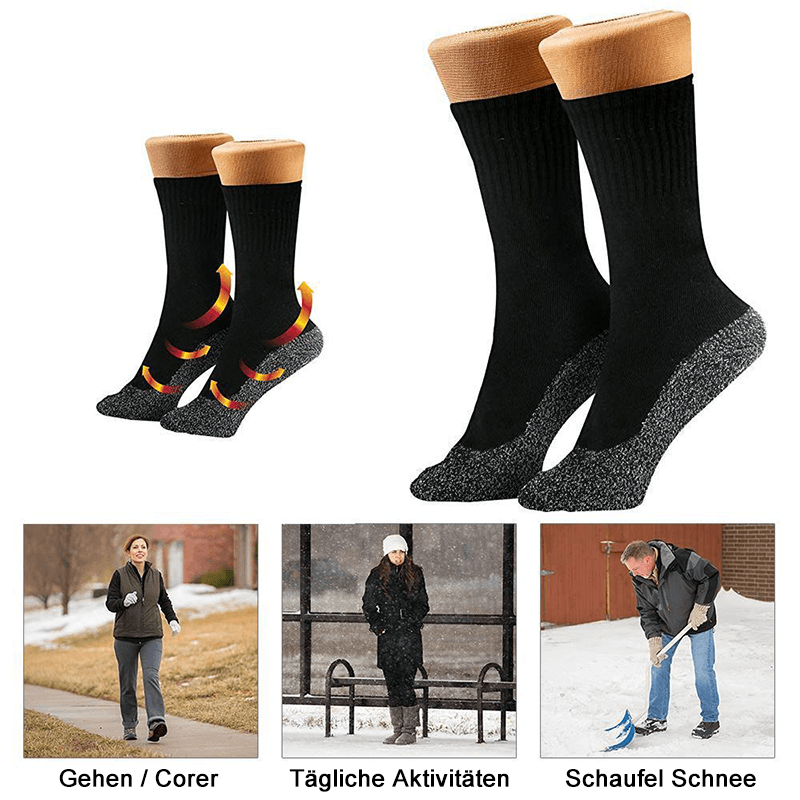 Warme Socken 35 Grad konstante Temperatur Socken,Drei Paar schwarze Socken