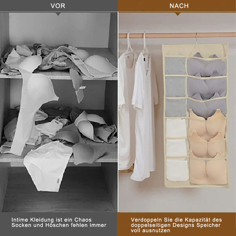 Doppelseitige Wandregal-Garderoben-Aufbewahrungstaschen