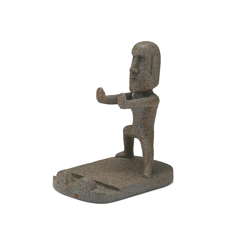 Stein Statue Handyhalter