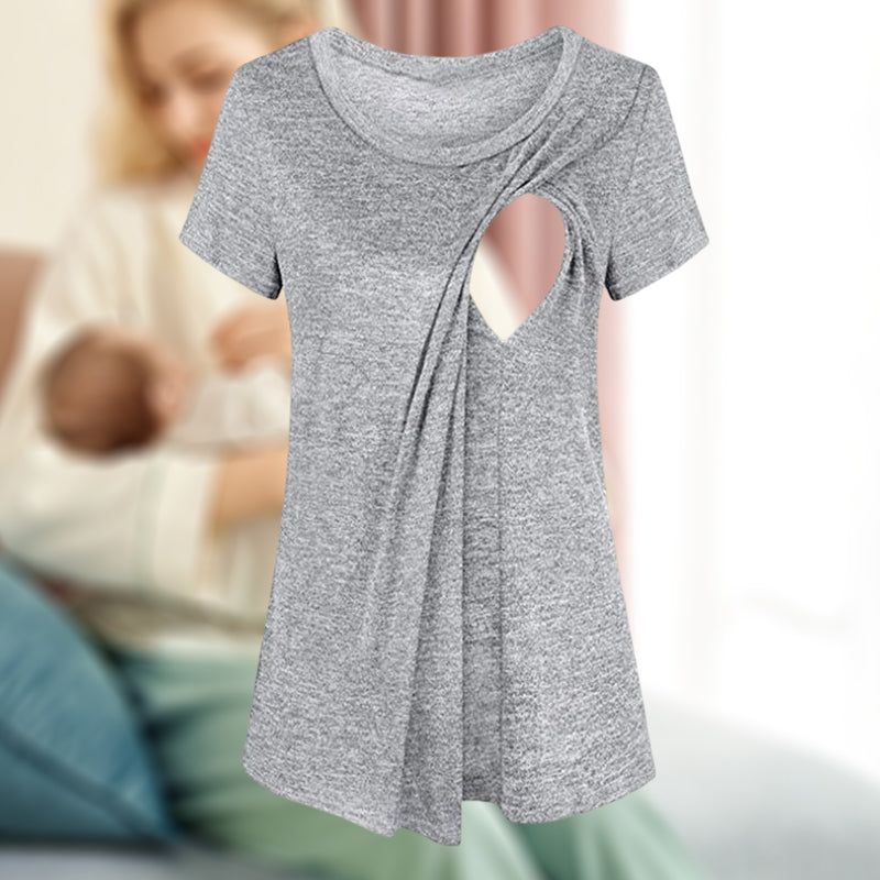 Einfarbiges T-Shirt für die tägliche Krankenpflege und Mutterschaft