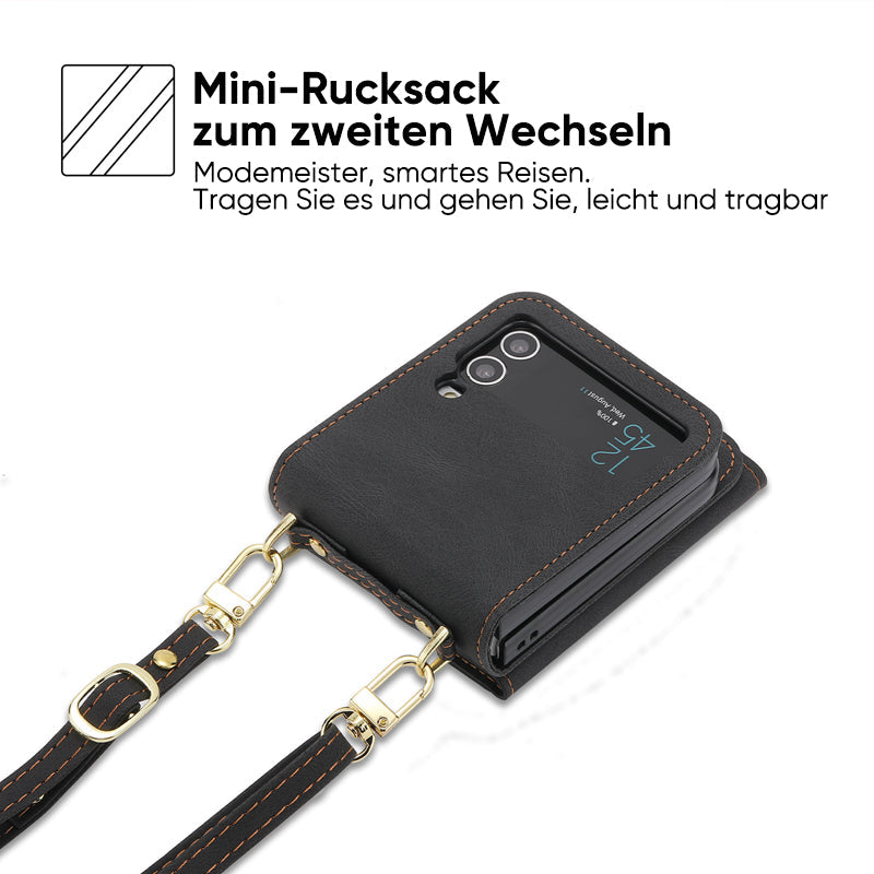 Damen Umhängetasche Handyhülle mit Geldbörse für Samsung Galaxy Z Flip3 5G/Flip4