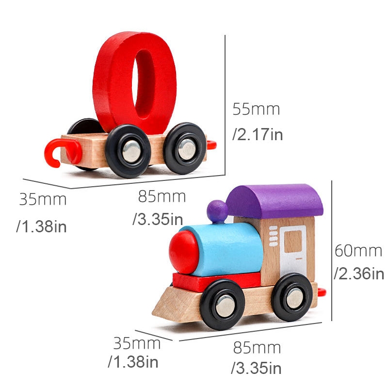 Digitales magnetisches Eisenbahnpuzzle mit Holzspielzeugauto