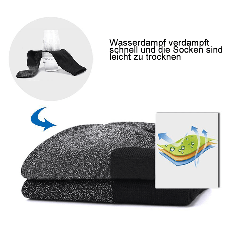 Warme Socken 35 Grad konstante Temperatur Socken,Drei Paar schwarze Socken