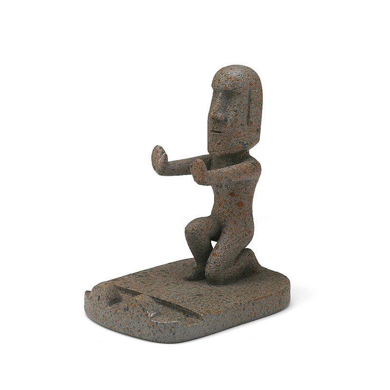 Stein Statue Handyhalter