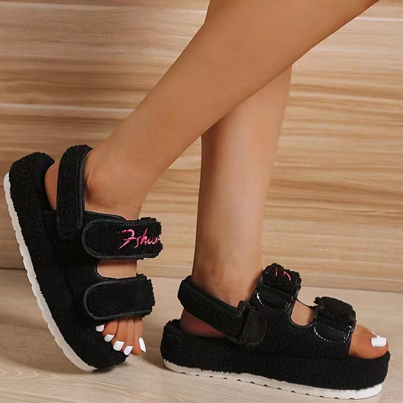 Frauen Sommer dicke flache Outdoor Sandalen