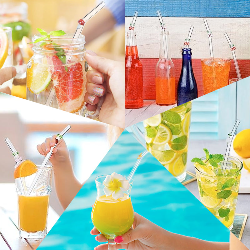 Strohhalme aus farbigem Glas