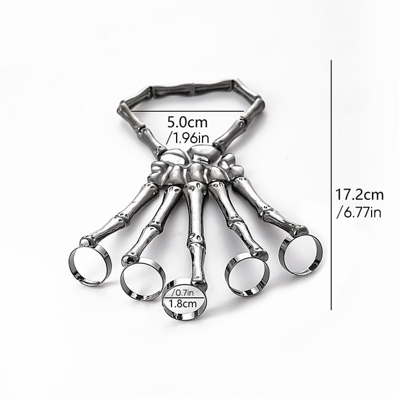 Totenkopf-Knochen-Ring-Armband