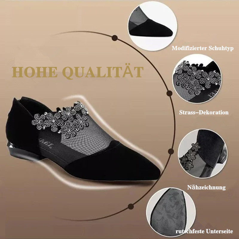 Strass hohle klobige AbsÀtze Schuhe