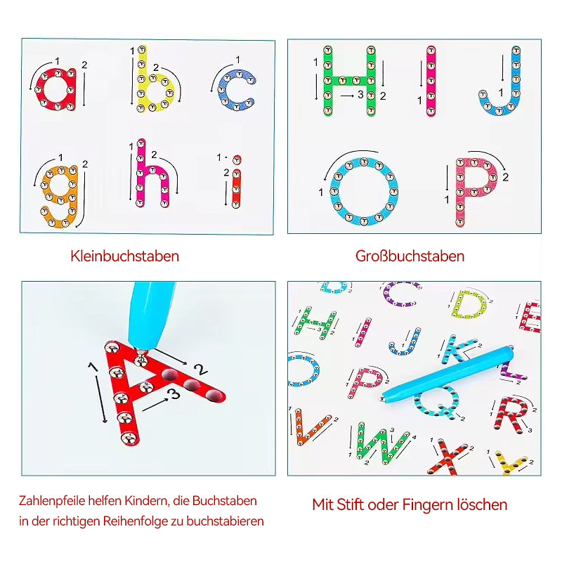 2-in-1 doppelseitige magnetische Alphabet-Edition