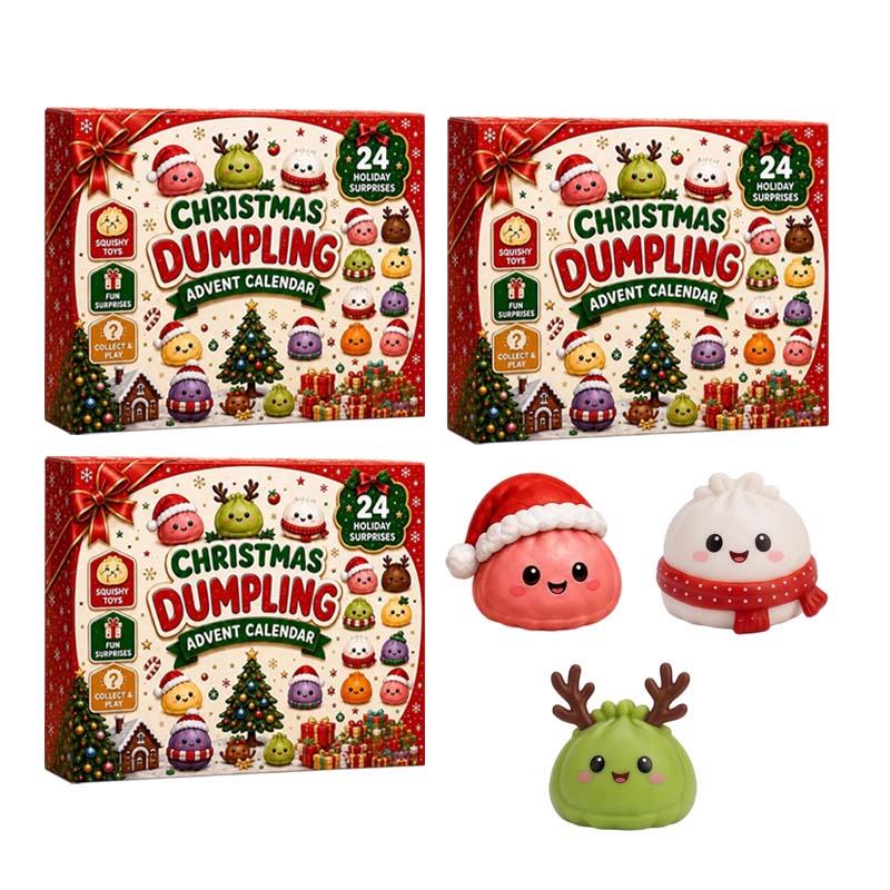 Weihnachts-Adventskalender mit Teigtaschen-Squishys – 24 Überraschungsspielzeuge