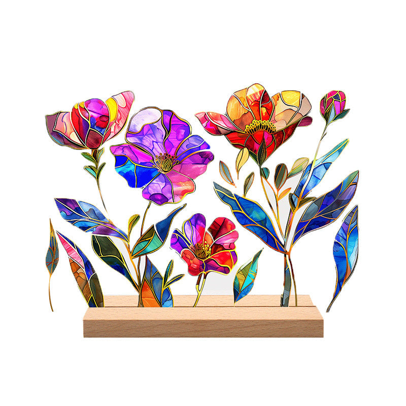 Gemaltes buntes Blumenmusterdekor