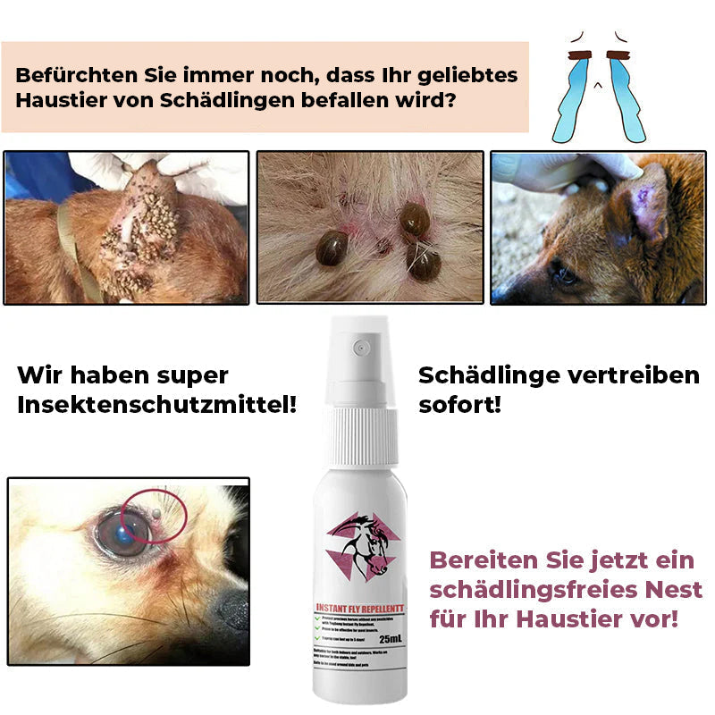 Externes Anti-Juckreiz-Spray für Haustiere gegen Zecken und Zecken