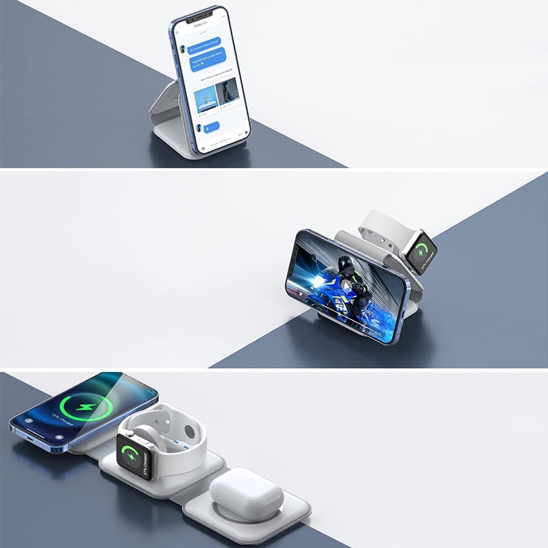 Faltbares kabelloses 3-in-1-Ladegerät