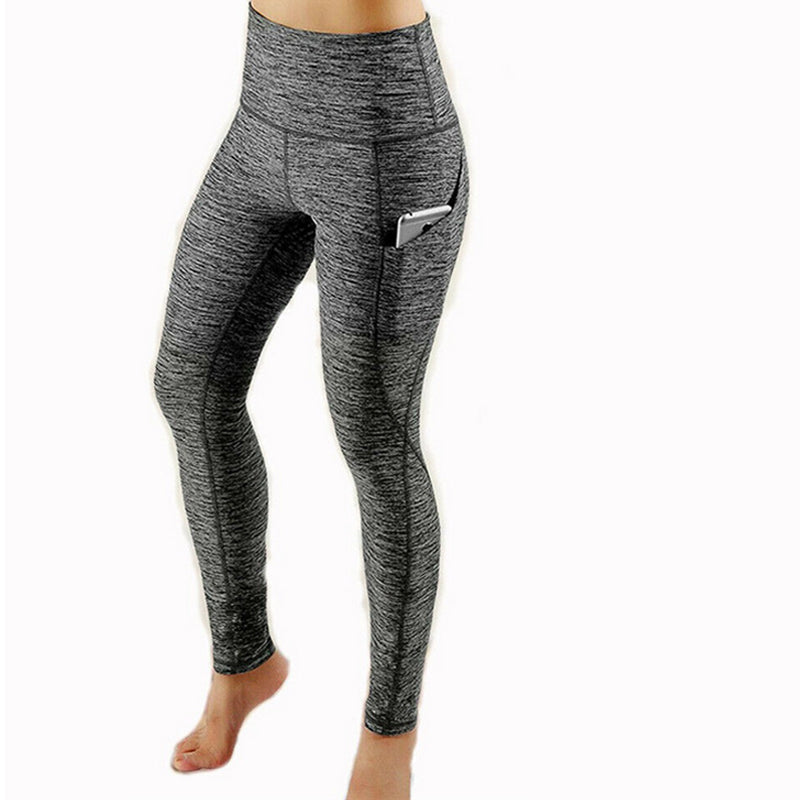 Fitness-Yogahose mit hoher Taille und Hüftlifting und Seitentasche
