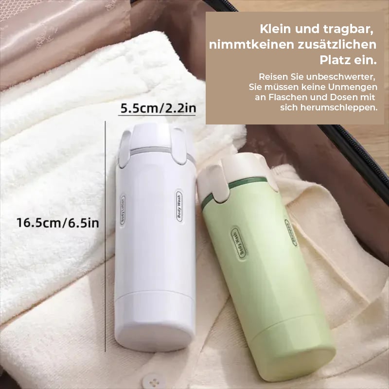 4-in-1 auslaufsicheres, drehbares Reisedispenser-Set