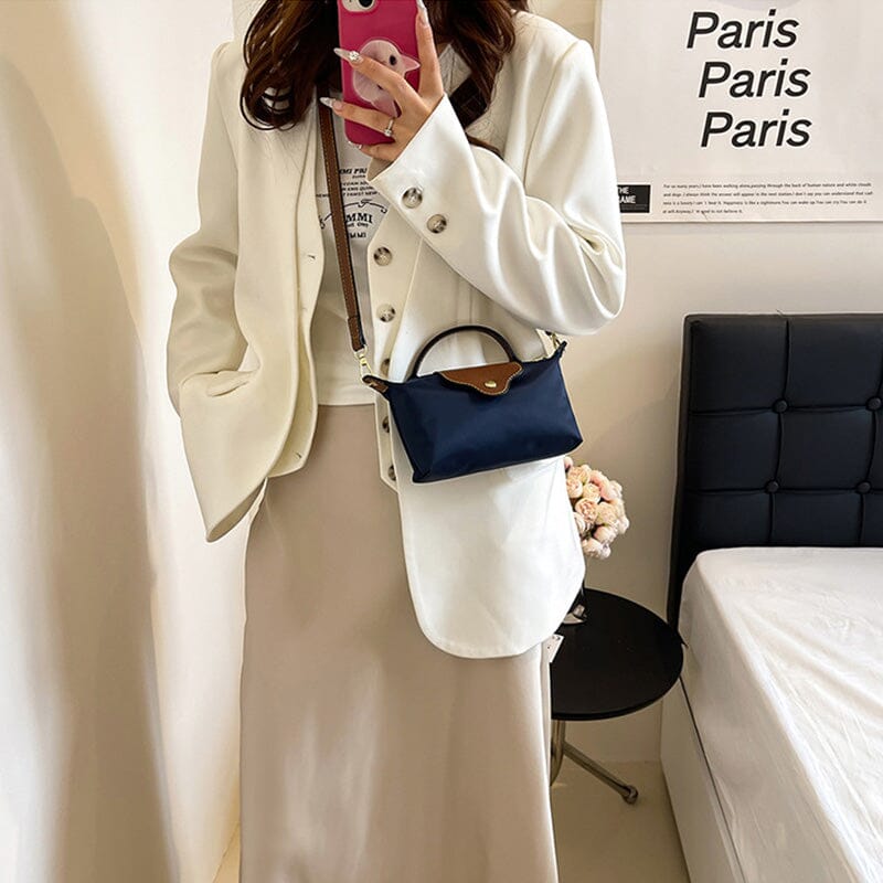 Modische Mini-Umhängetasche im Colorblock-Design für Damen