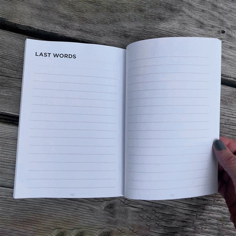 Nur für den Fall, dass die Welt nicht untergeht, wenn ich sterbe – Notizbuch