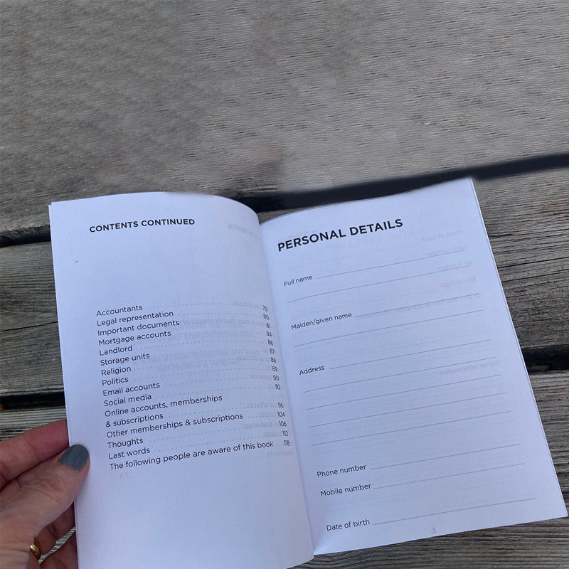 Nur für den Fall, dass die Welt nicht untergeht, wenn ich sterbe – Notizbuch