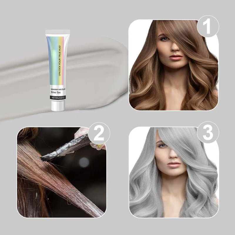 2-in-1-Silberhaarfarbe mit natürlichem Essence-Extrakt