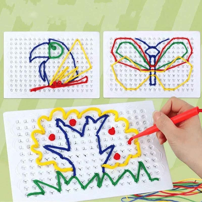 DIY Magisches Fädelbrett für Kinder