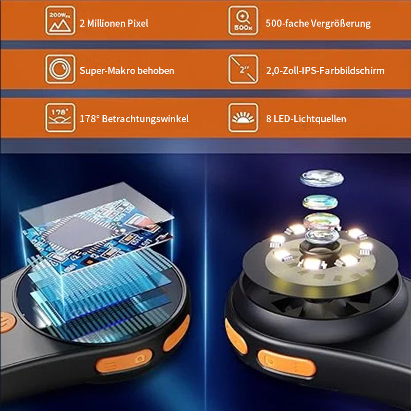 Handdigitalmikroskop. Tragbares Taschenmikroskop