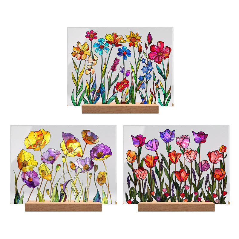 Gemaltes buntes Blumenmusterdekor