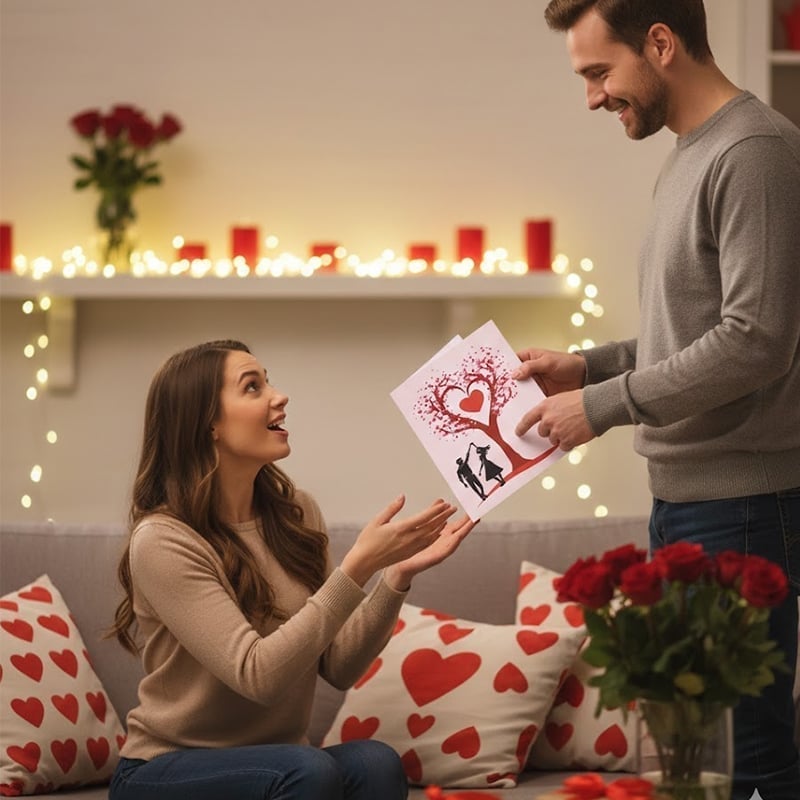 3D-Pop-up-Grußkarte zum Valentinstag & Jahrestag – Liebesbaum