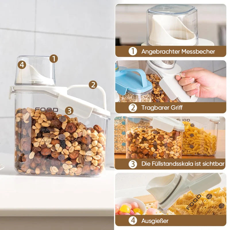 Klare, luftdichte Vorratsbehälter für Lebensmittel